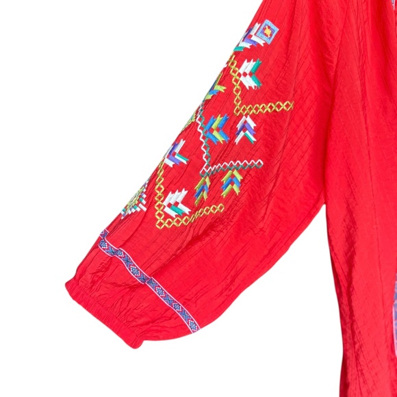 NWT Calessa Red Embroidered Blouse Sz 1X - Picture 3 of 6